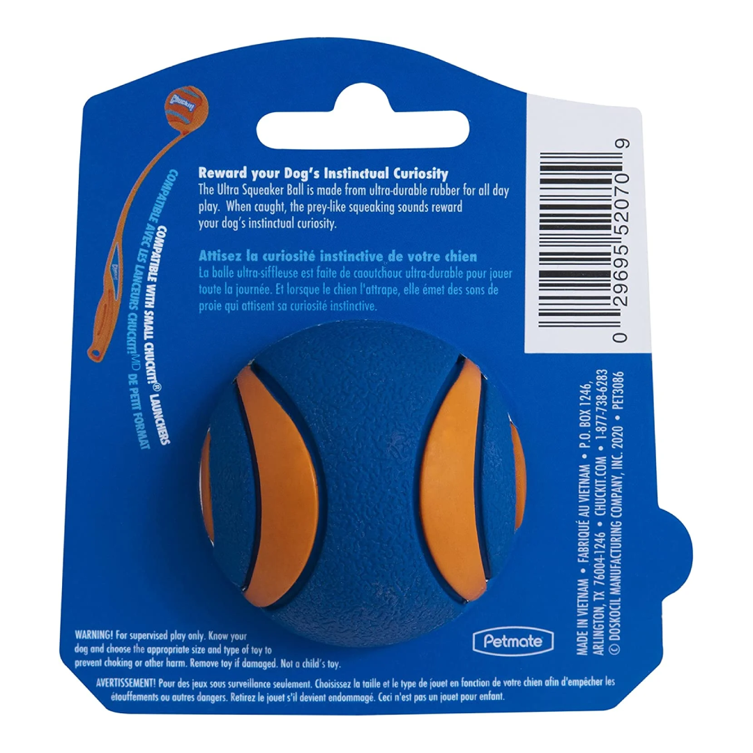 Chuckit! Ultra Squeaker Ball Natural Rubber Dog Toy – Small (2″)