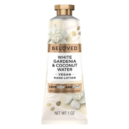 Beloved White Gardenia & Coconut Water Hand Lotion 1oz – Hydrating Vegan Hand Cream Beloved