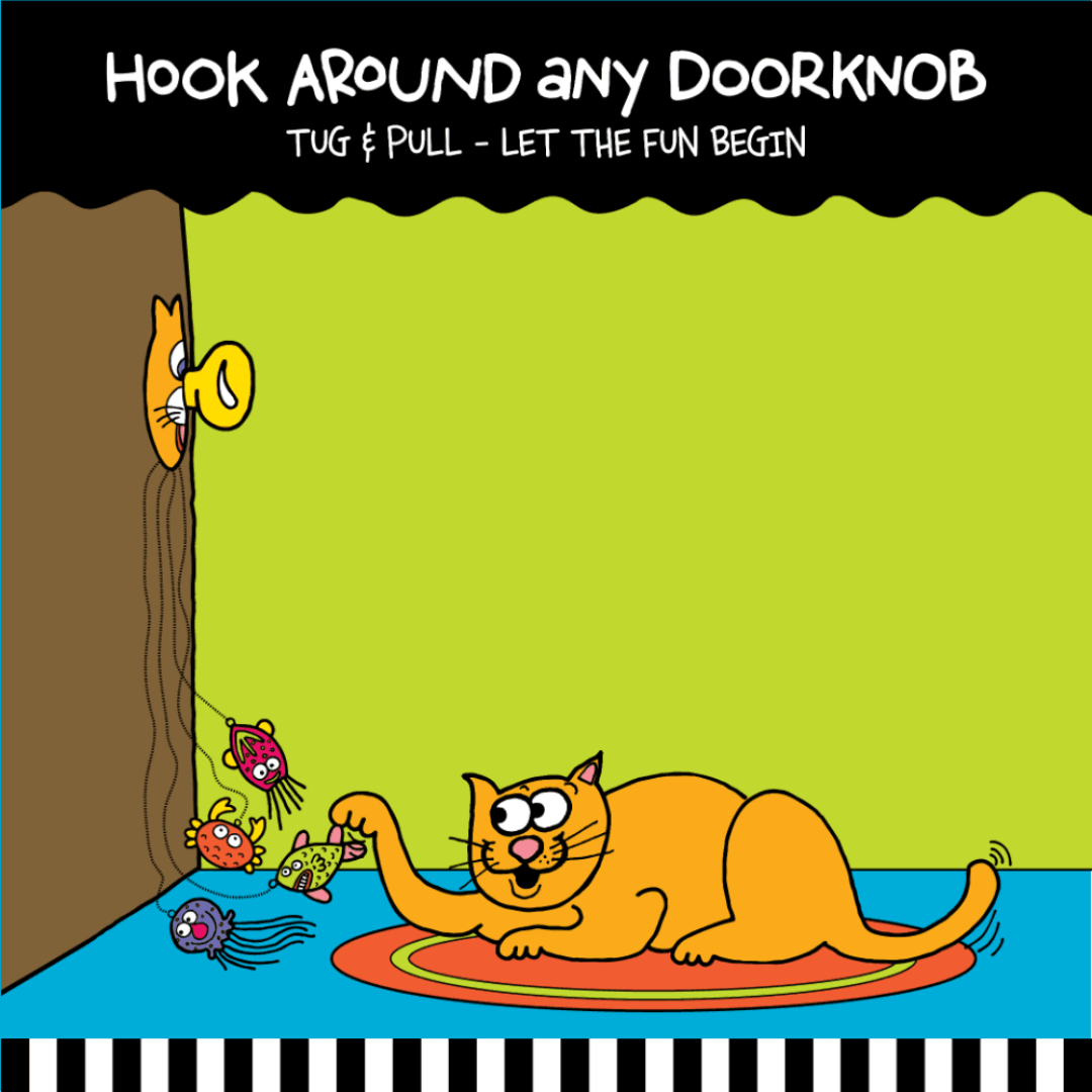Fat Cat Catfisher Doorknob Hanger with 4 Dee-Lux Kitty Lures, Color Varies Fat Cat