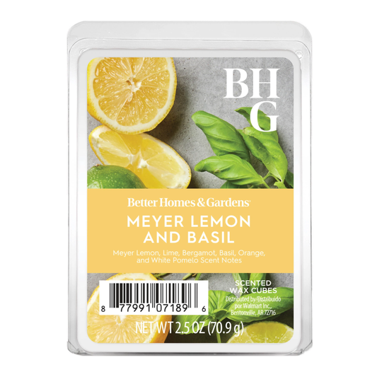 Meyer Lemon Basil Scented Wax Melts by Better Homes & Gardens - 2.5 oz (1-Pack)