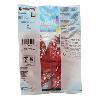 Qualatex 11" Round Party Balloons – 6 Count “Te Amo” Swirling Hearts Design Qualatex