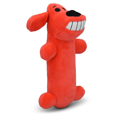 Multipet Smiling Loofa Plush Dog Toy with Squeaker, 6 inch Multipet