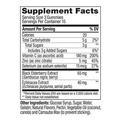 OLLY Active Immunity Elderberry Gummy Supplement, Daytime Immune Support for Adults, 45 Count