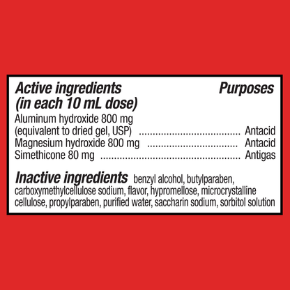 Equate Maximum Strength Antacid Liquid – Cherry Flavor, 12 fl oz – Fast Heartburn & Acid Indigestion Relief Equate