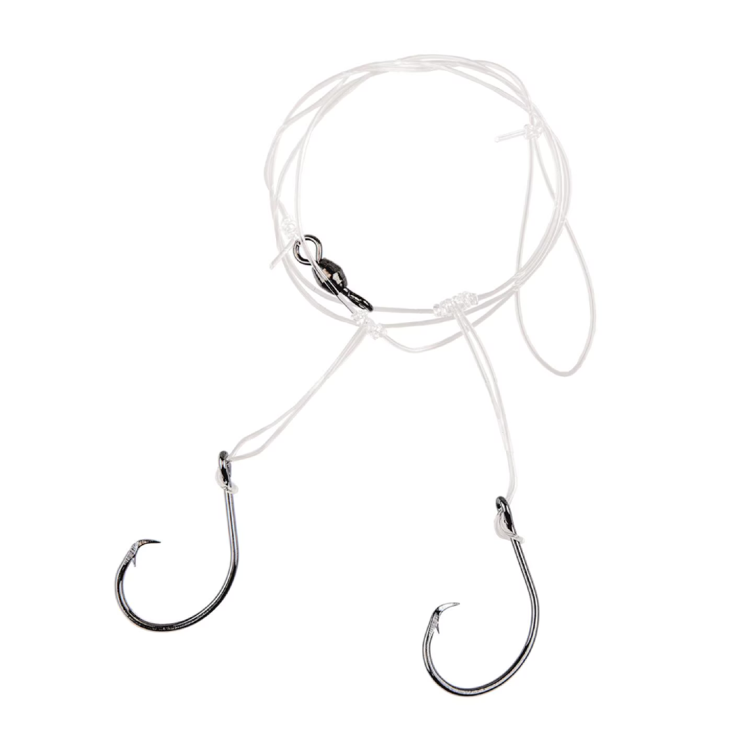 Eagle Claw Lazer Sharp Inline Circle Striped Bass Rig L921-C1 – Two 7/0 Hooks, 26in Leader, Platinum Black Eagle Claw