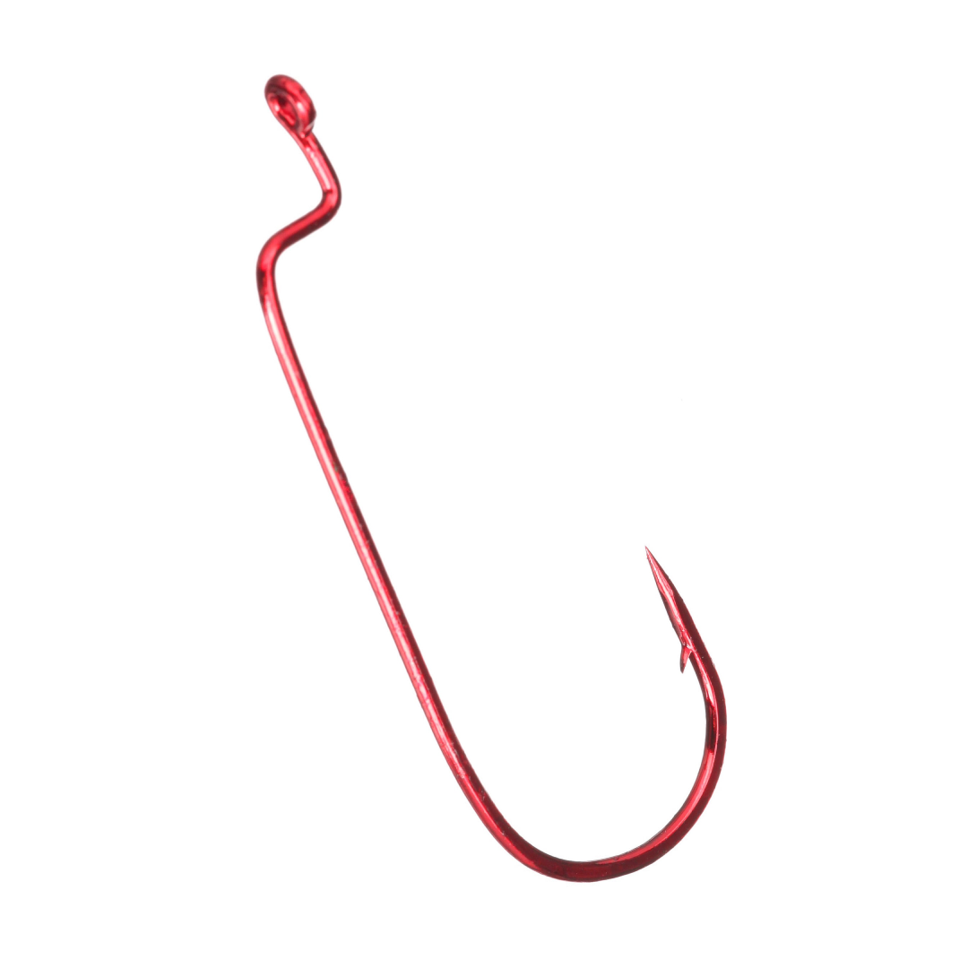Lazer Sharp L091RGH Round Bend Worm Hook – Size 3/0 | Red Bass Fishing Hook Lazer Sharp