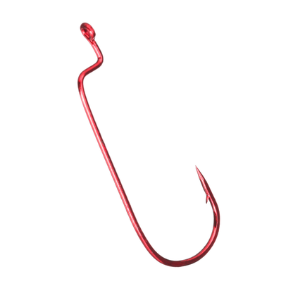 Lazer Sharp L091RGH Round Bend Worm Hook – Size 3/0 | Red Bass Fishing Hook Lazer Sharp