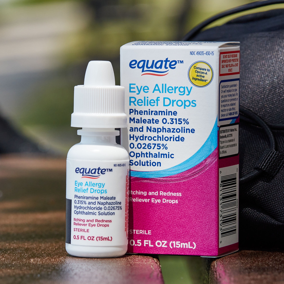 Equate Eye Allergy Relief Antihistamine & Redness Reliever Eye Drops | 0.5 oz Equate