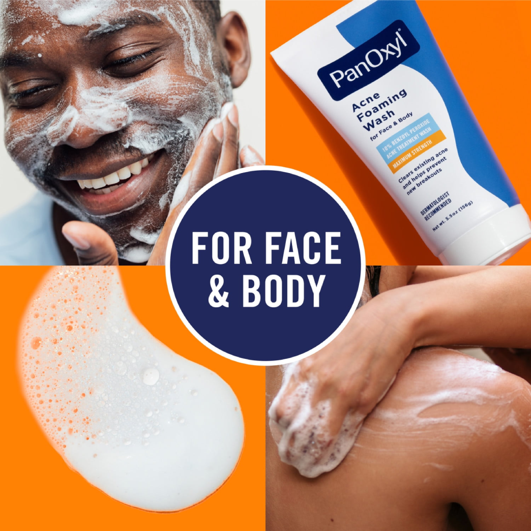 PanOxyl 10% Benzoyl Peroxide Acne Foaming Wash | Maximum Strength Acne Cleanser 5.5 Oz PanOxyl