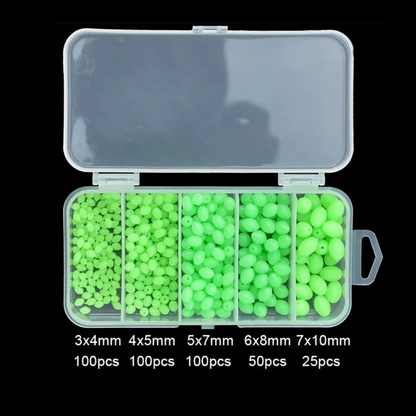 375pcs Glow Fishing Lure Kit – Luminous Beads, Soft Worms & Tackle Set MegoDeals