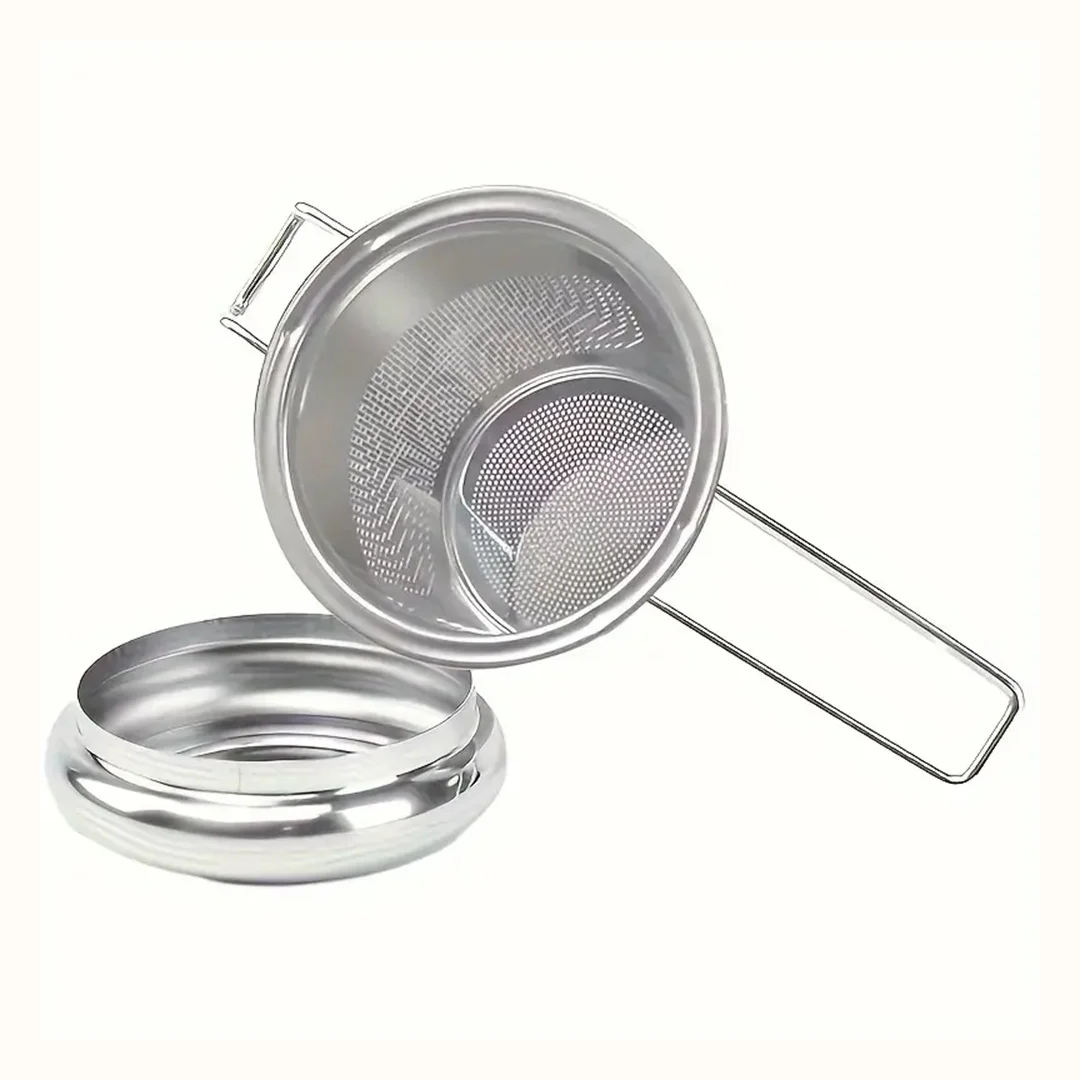 Premium Stainless Steel Tea Filter with Extended Folding Handle | Loose Tea Drainer with Lid | Anti-Scald Multi-Purpose Tea Strainer MegoDeals