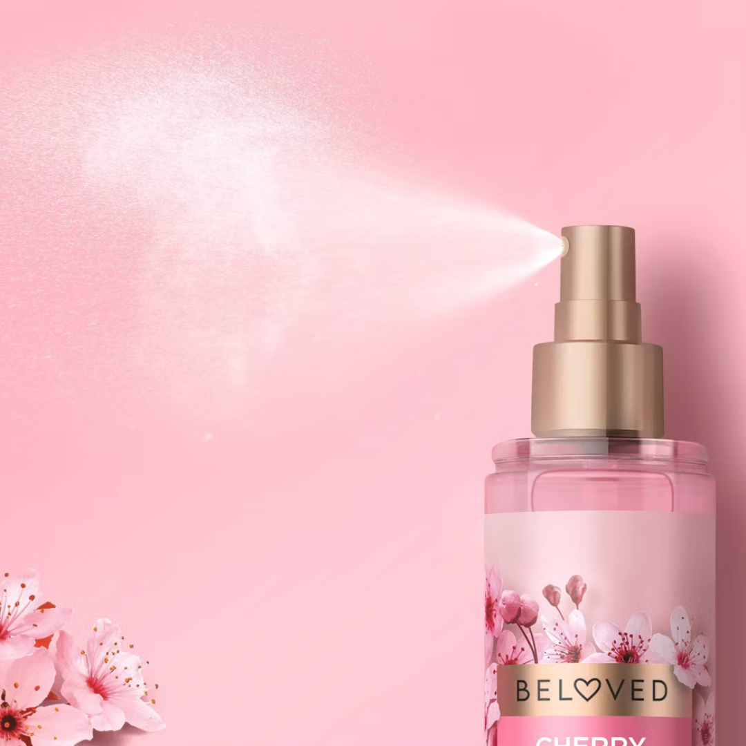 Love Beauty and Planet Beloved Fine Fragrance Body Mist – Cherry Blossom & Tea Rose, 8 fl oz Beloved
