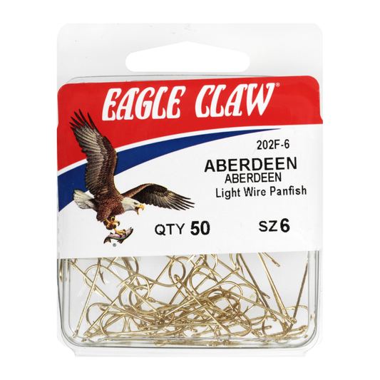 Eagle Claw 202FH-6 Aberdeen Size 6 Fishhooks – 50 Pack Eagle Claw
