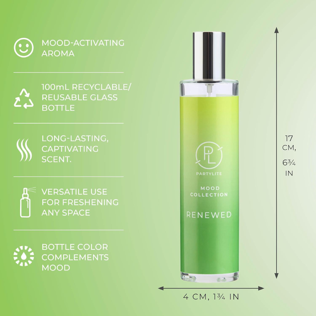 PartyLite Renewed Scented Room Spray – 100mL | Fresh & Clean Mood Collection, Citrus & Pine PartyLite