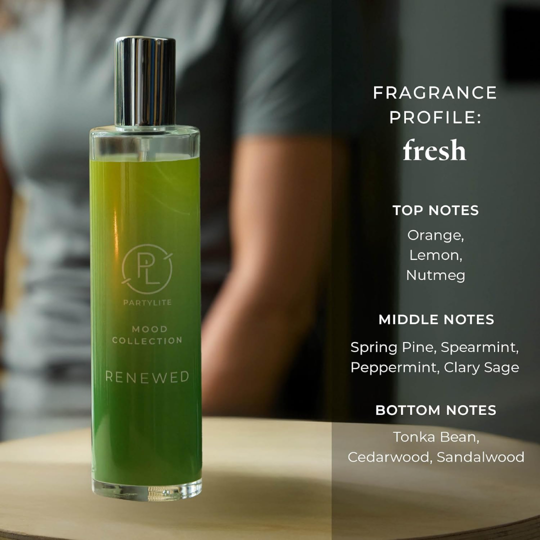 PartyLite Renewed Scented Room Spray – 100mL | Fresh & Clean Mood Collection, Citrus & Pine PartyLite