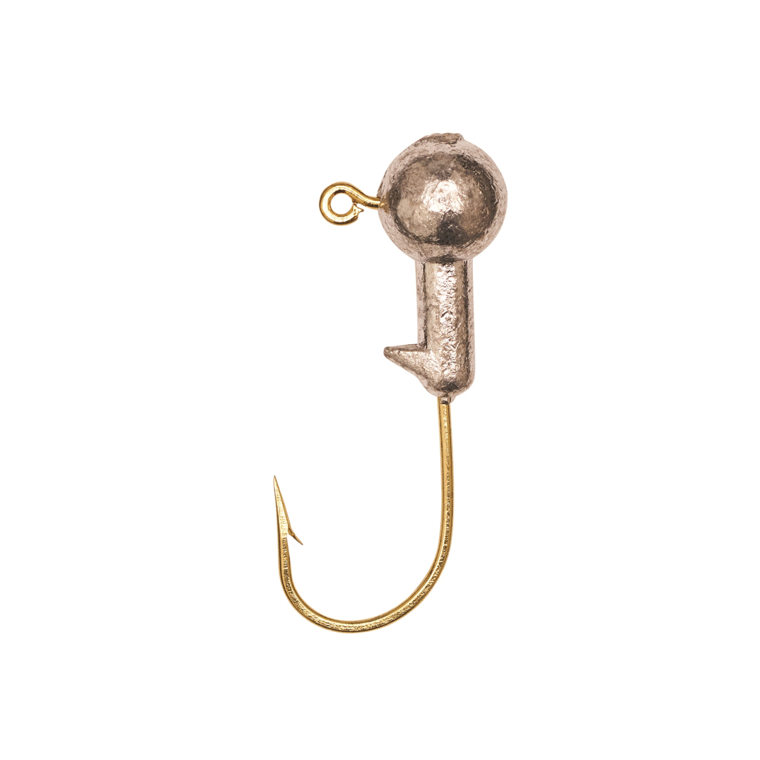 Eagle Claw Ball Head Jig – Gold Hook, 1/8 oz., 10 Count Eagle Claw