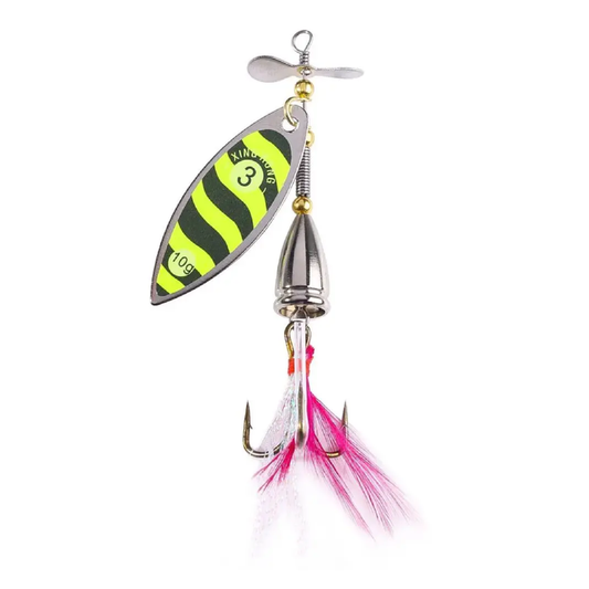 8.5cm 10g Metal Spinner Spoon Lure with Feather Hook #6 – For Bass, Pike & Carp Fishing