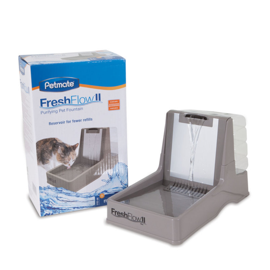 Petmate Brushed Nickel Reflection Pond Fresh Flow Pet Fountain – 110 Oz., 12.9 in Petmate