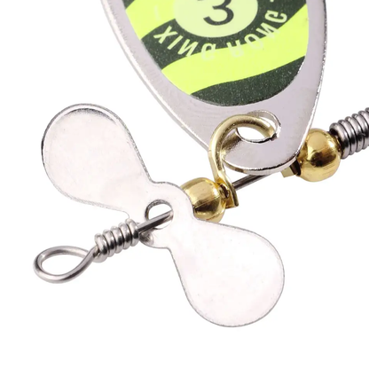8.5cm 10g Metal Spinner Spoon Lure with Feather Hook #6 – For Bass, Pike & Carp Fishing