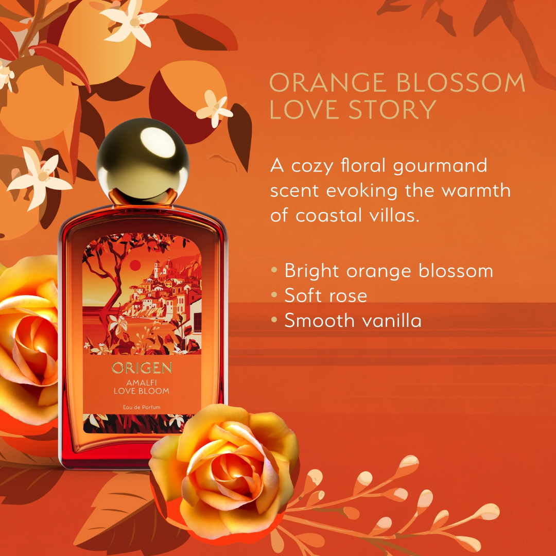 Origen Amalfi Love Bloom Eau de Parfum – Cozy Floral Fruity Fragrance for Women, 3.3 fl oz Origen