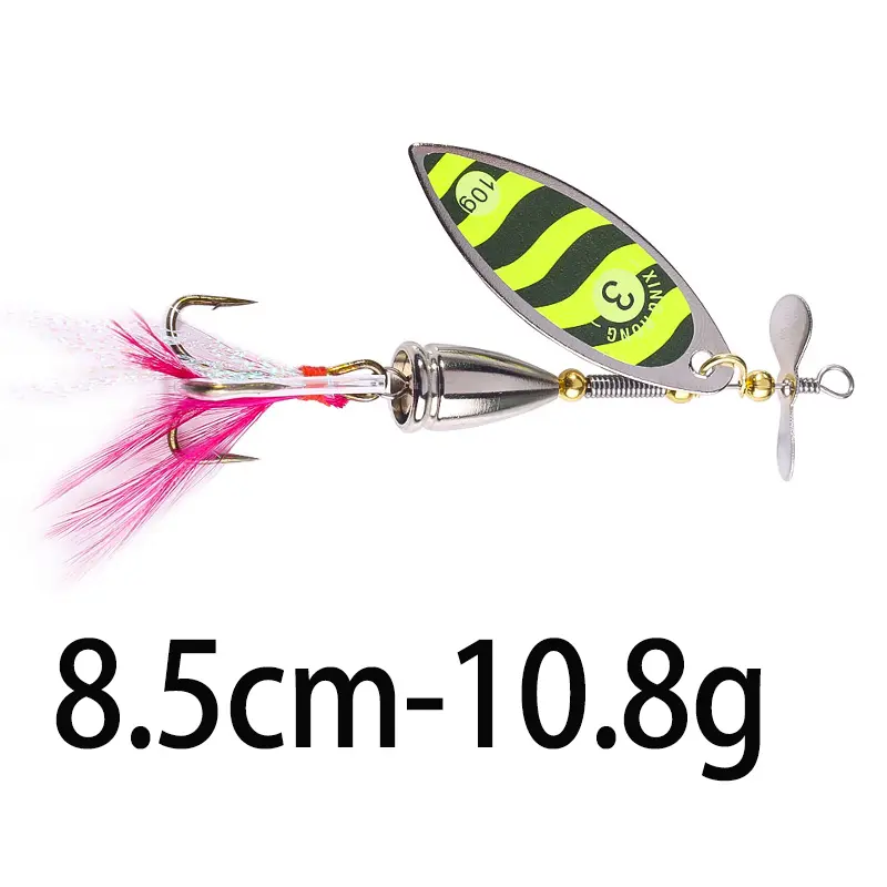 8.5cm 10g Metal Spinner Spoon Lure with Feather Hook #6 – For Bass, Pike & Carp Fishing