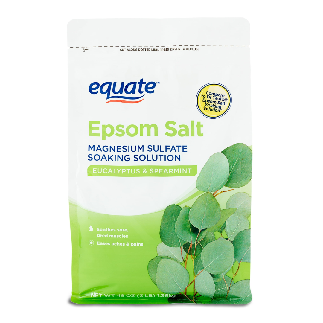 Equate Epsom Salt Bath Soak – Eucalyptus & Spearmint, 3 lb | Relaxing Foot & Body Soak Equate