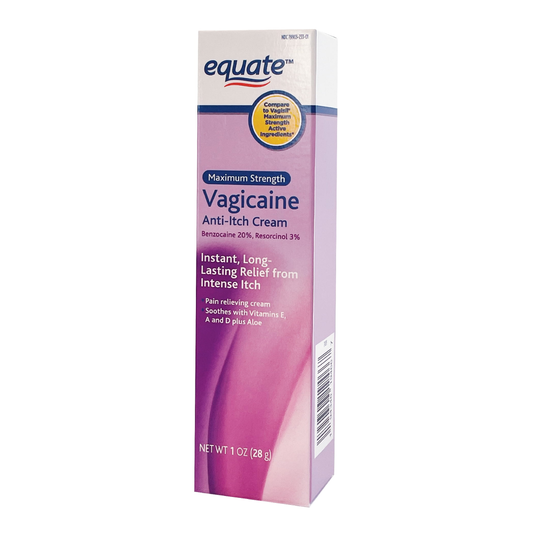 Equate Vagicaine Anti-Itch Cream – Maximum Strength, 1 oz | Soothes External Vaginal Itching Equate
