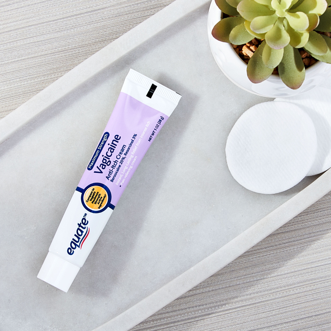 Equate Vagicaine Anti-Itch Cream – Maximum Strength, 1 oz | Soothes External Vaginal Itching Equate