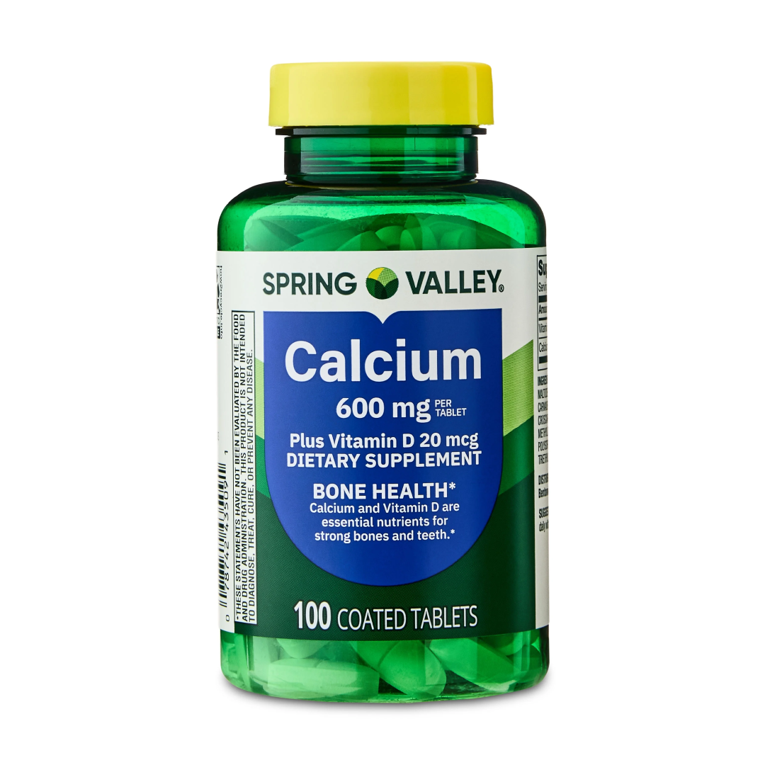 Spring Valley Calcium Plus Vitamin D Tablets 600 mg | Bone Health Supplement (100 Count) Spring Valley
