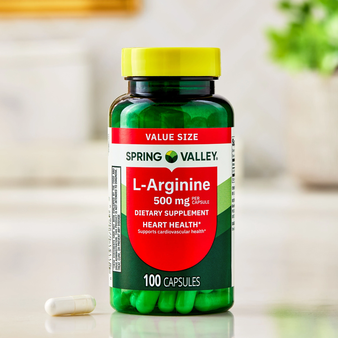 Spring Valley L-Arginine 500 mg Capsules | Heart & Circulation Support | 100 Count Spring Valley