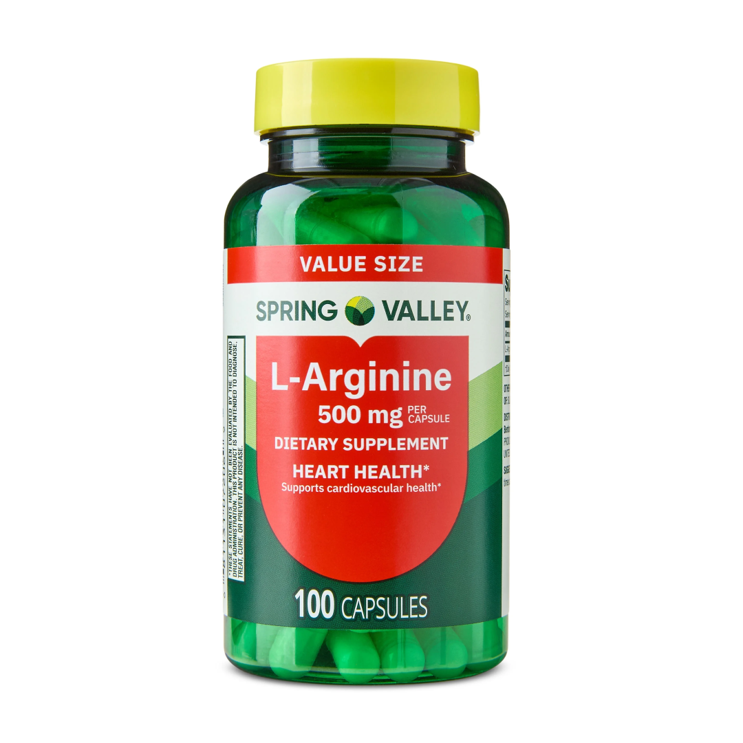 Spring Valley L-Arginine 500 mg Capsules | Heart & Circulation Support | 100 Count Spring Valley