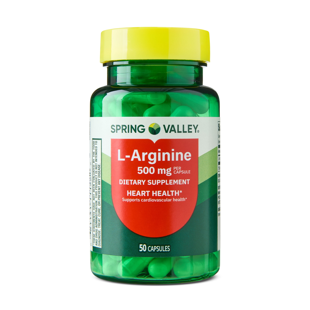 Spring Valley L-Arginine 500 mg Capsules | Heart & Circulation Support | 50 Count Spring Valley