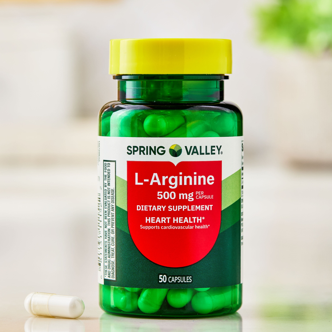 Spring Valley L-Arginine 500 mg Capsules | Heart & Circulation Support | 50 Count Spring Valley