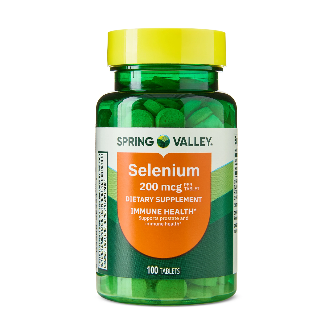 Spring Valley Selenium 200 mcg Tablets | Immune & Antioxidant Support | 100 Count Spring Valley