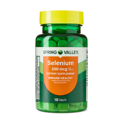Spring Valley Selenium 200 mcg Tablets | Immune & Antioxidant Support | 100 Count Spring Valley