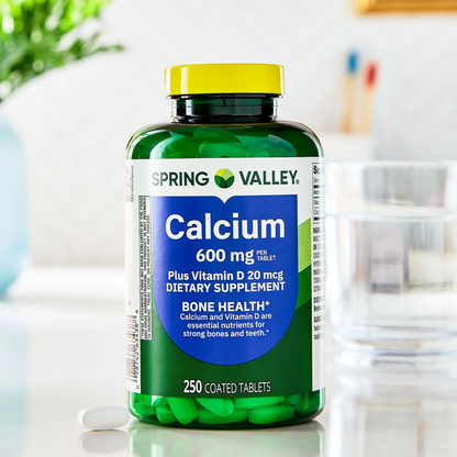 Spring Valley Calcium Plus Vitamin D Tablets 600 mg – 250 Count | Bone & Muscle Support Spring Valley