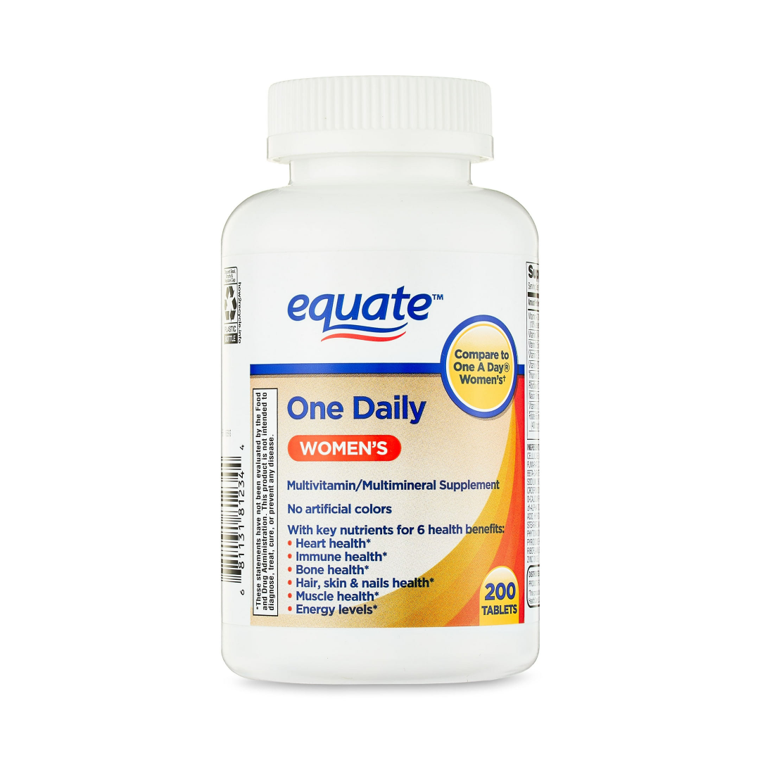 Equate One Daily Women’s Multivitamin & Multimineral Supplement Tablets – Women’s Health Support, 200 Count Equate