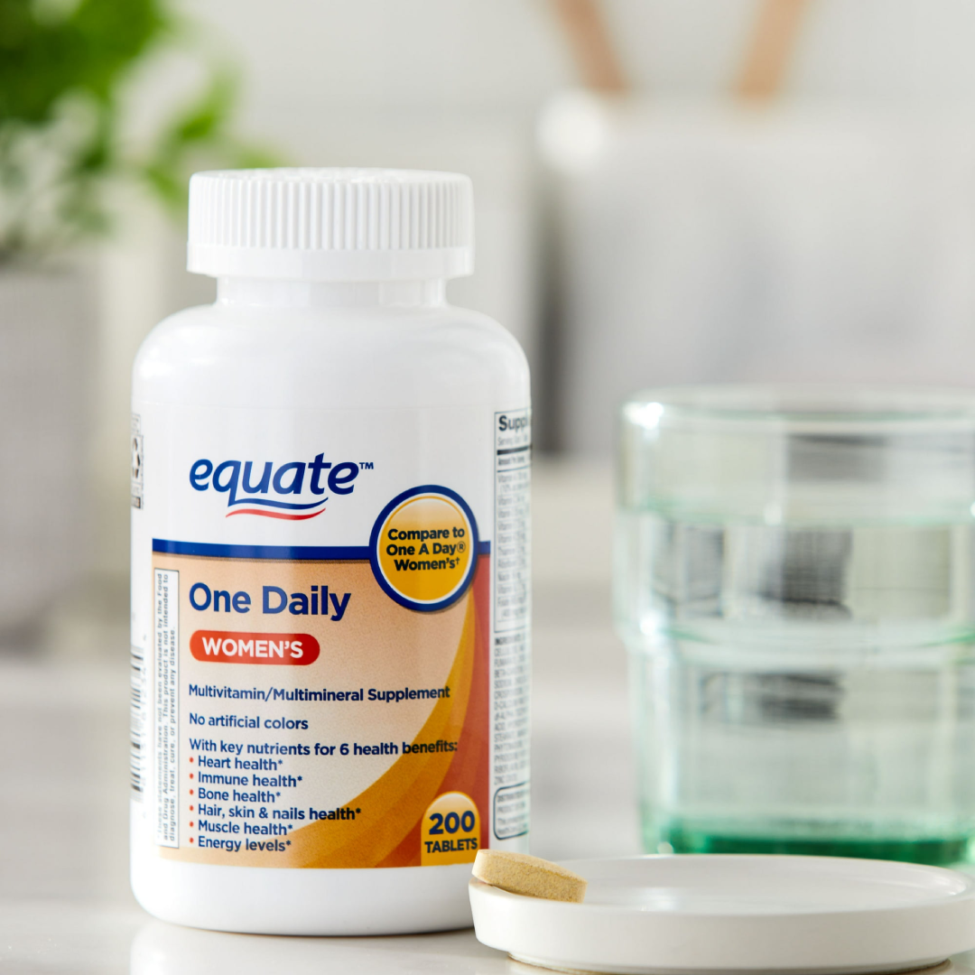 Equate One Daily Women’s Multivitamin & Multimineral Supplement Tablets – Women’s Health Support, 200 Count Equate