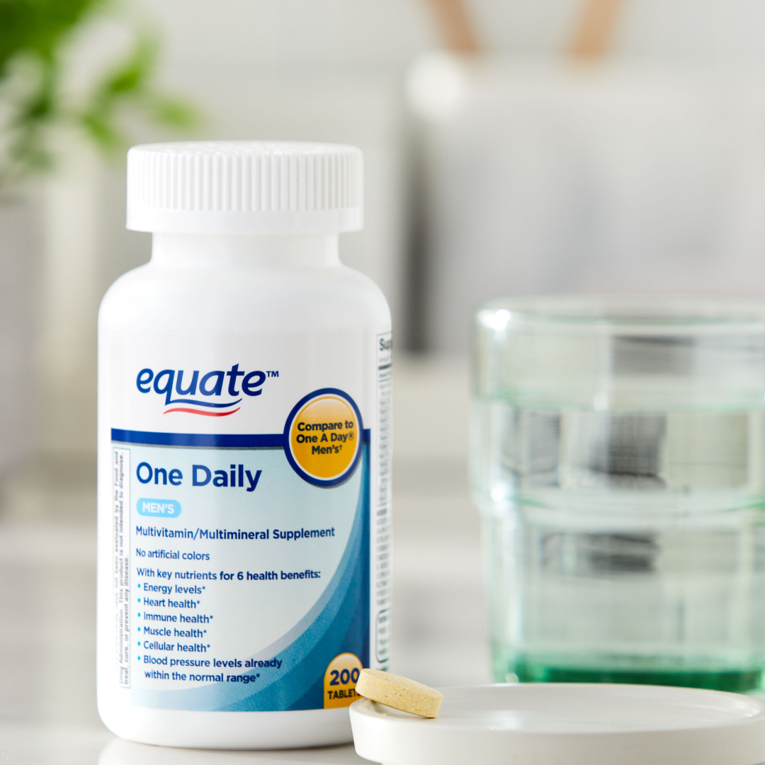 Equate One Daily Men’s Multivitamin & Multimineral Supplement Tablets – Men’s Health Support, 200 Count Equate