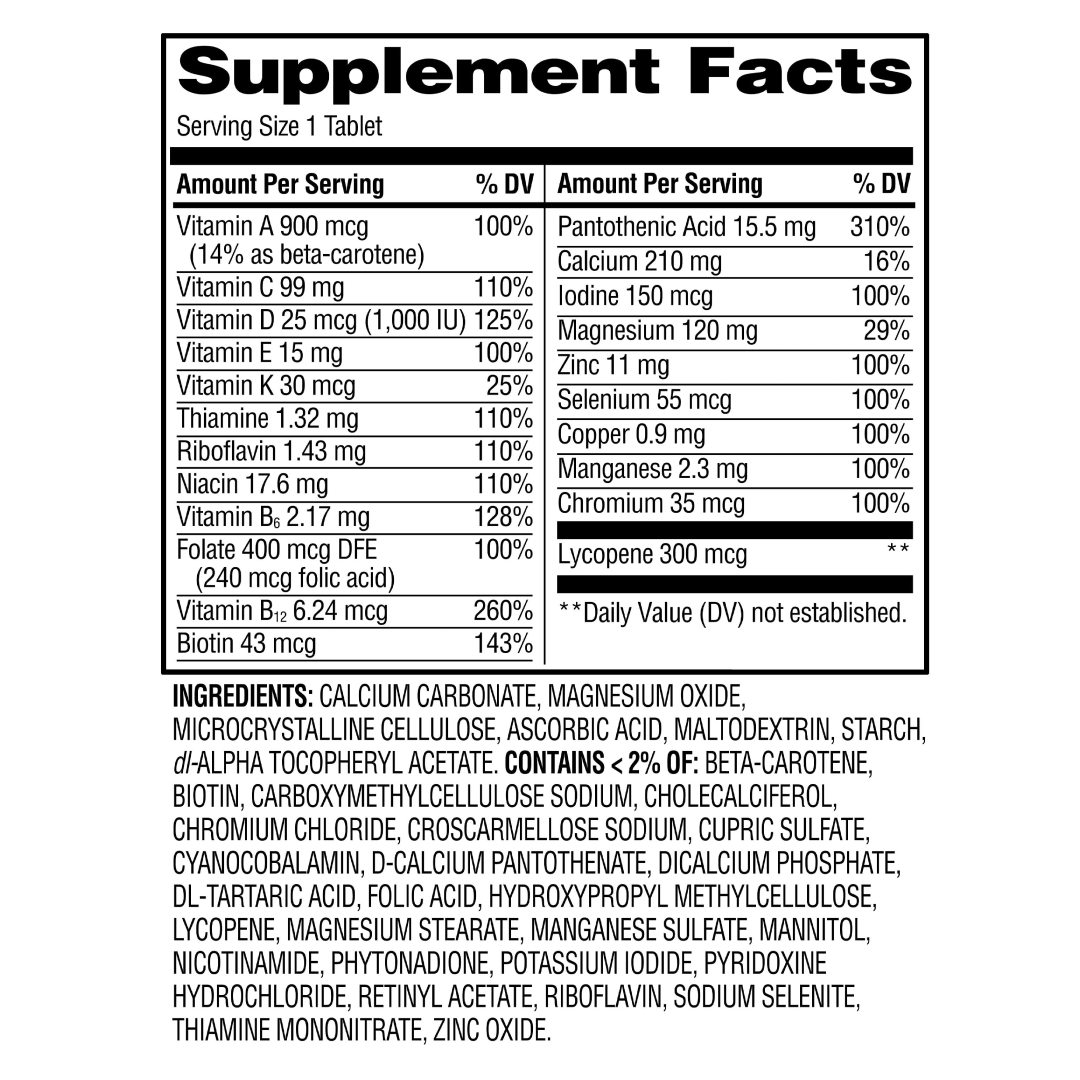 Equate One Daily Men’s Multivitamin & Multimineral Supplement Tablets – Men’s Health Support, 200 Count