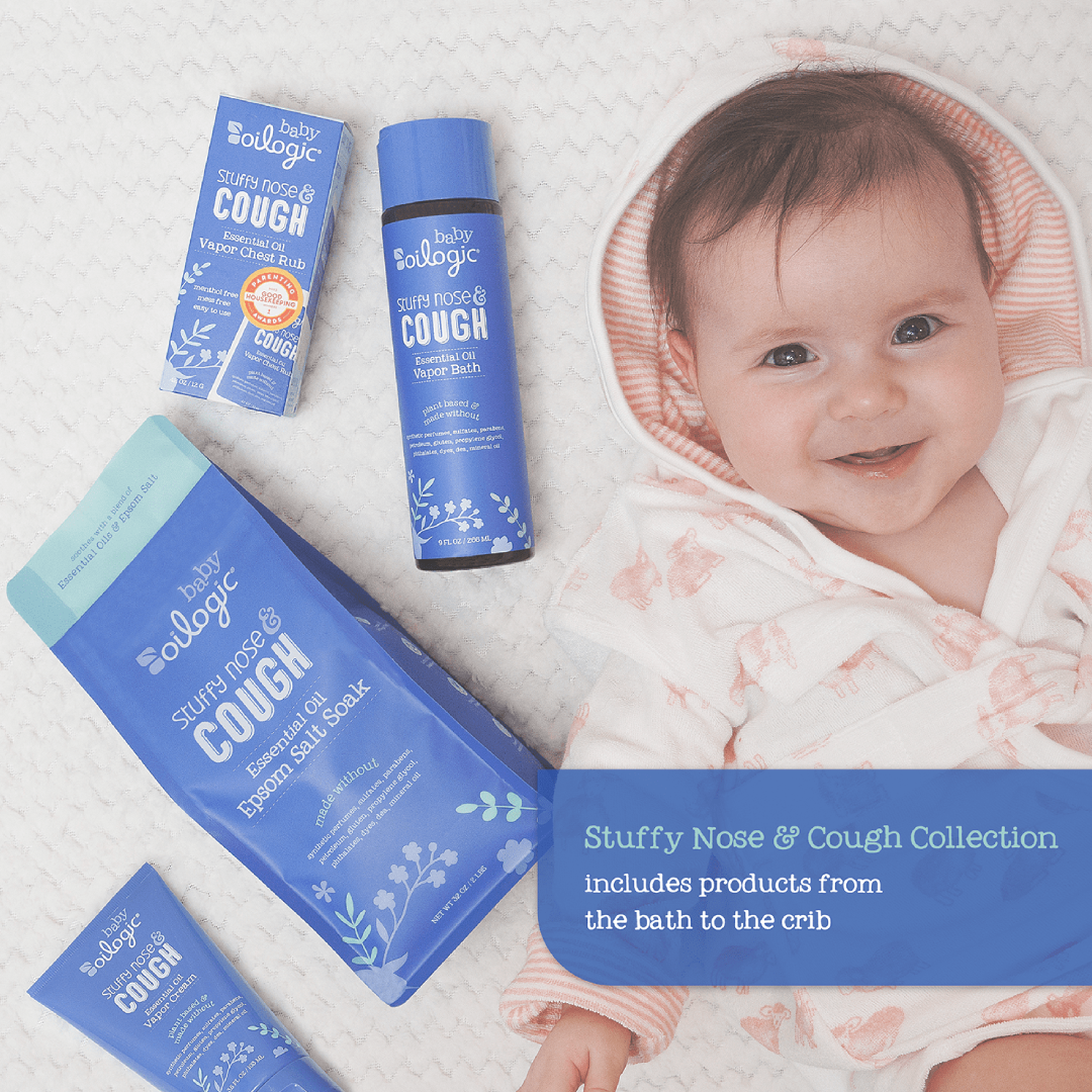 Oilogic Stuffy Nose & Cough – Essential Oil Vapor Bath for Baby, 9 oz Oilogic