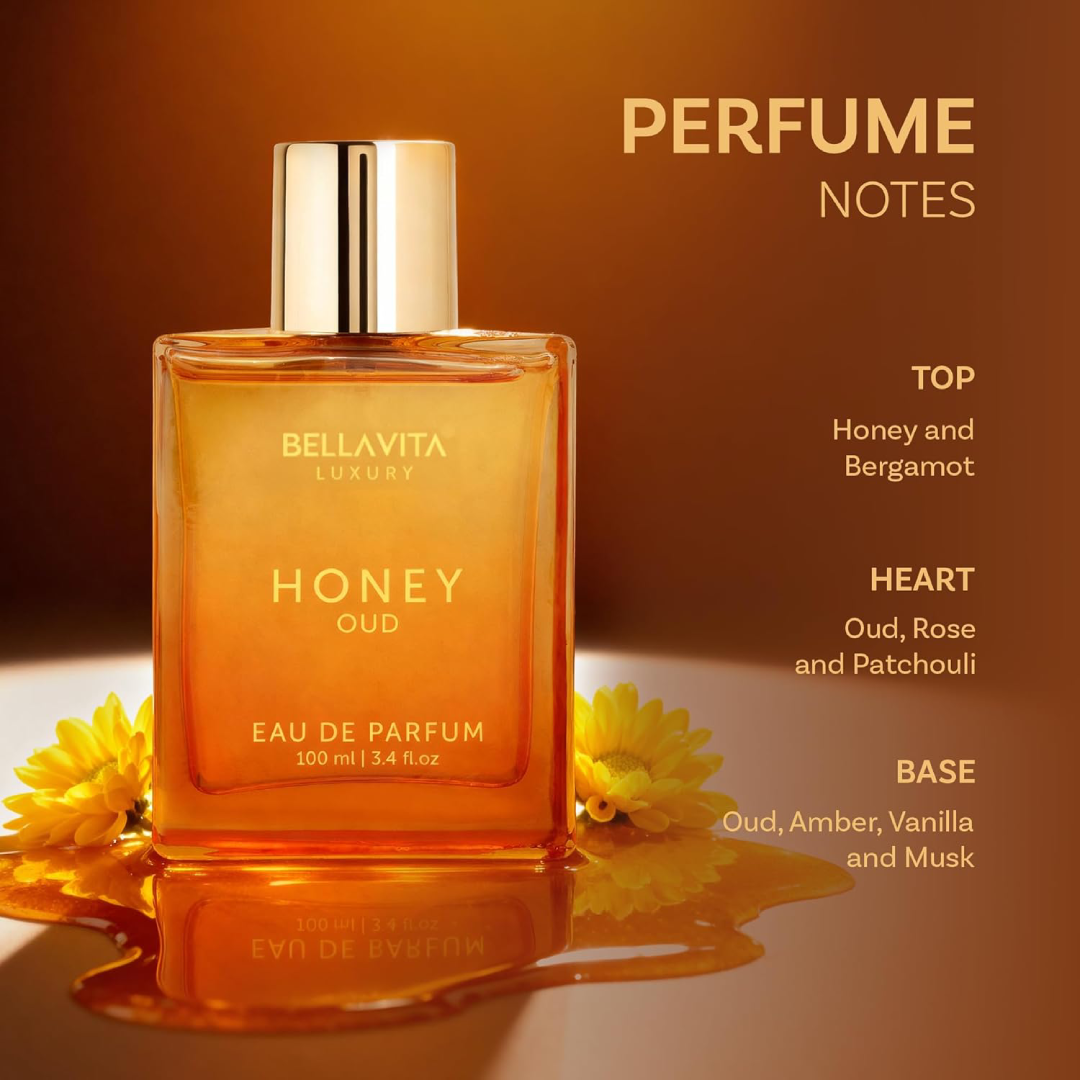 BellaVita Luxury Honey Oud Eau de Parfum | Unisex Long-Lasting Fragrance – 3.4 fl. oz. | Clean, Vegan & Cruelty-Free BellaVita