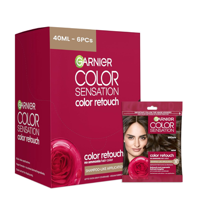 Garnier Color Sensation Color Retouch Brown 5.0 | Demi-Permanent Root Touch-Up with 100% Gray Coverage | Pack of 6 Garnier