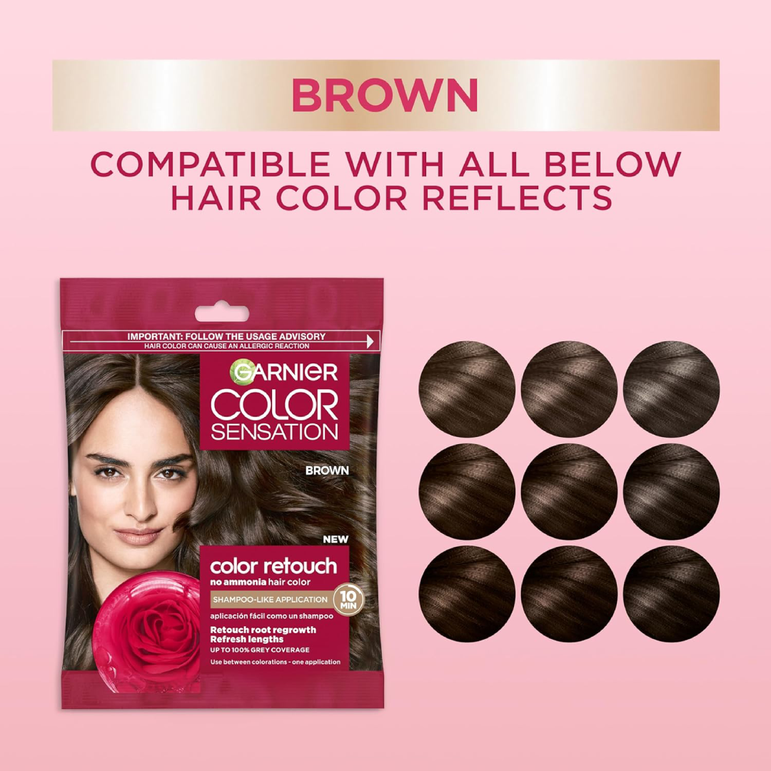 Garnier Color Sensation Color Retouch Brown 5.0 | Demi-Permanent Root Touch-Up with 100% Gray Coverage | Pack of 6 Garnier