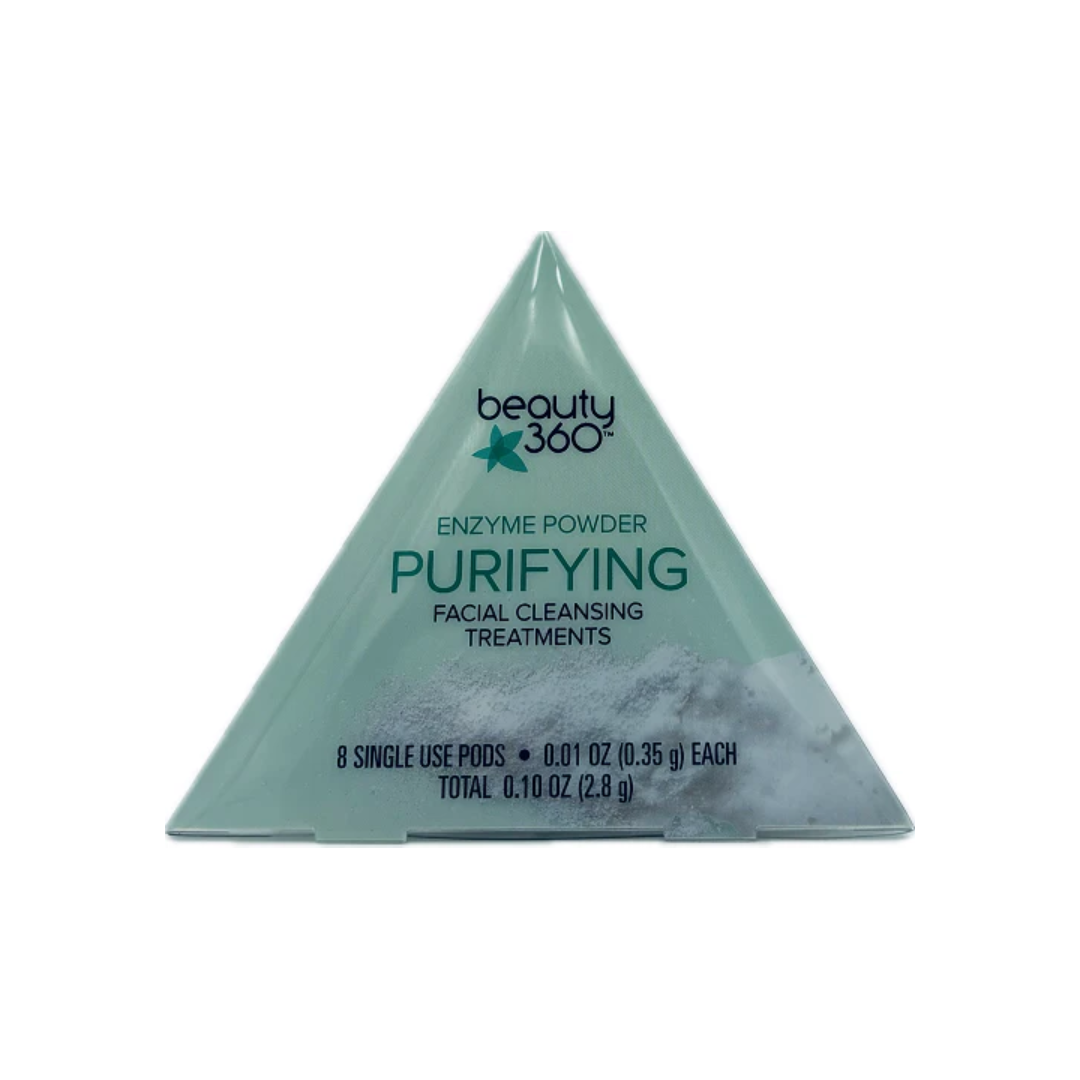 Beauty 360 Enzyme Powder Purifying Facial Cleanser | Gentle Exfoliating Pods – 8 count Beauty 360