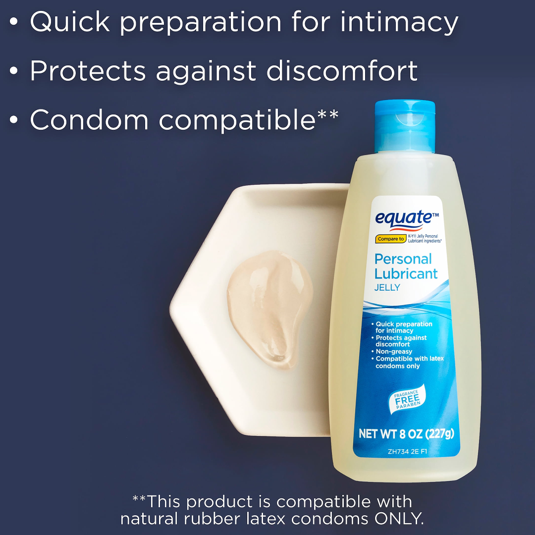 Equate Personal Lubricant Jelly 8 oz – Water-Based Equate