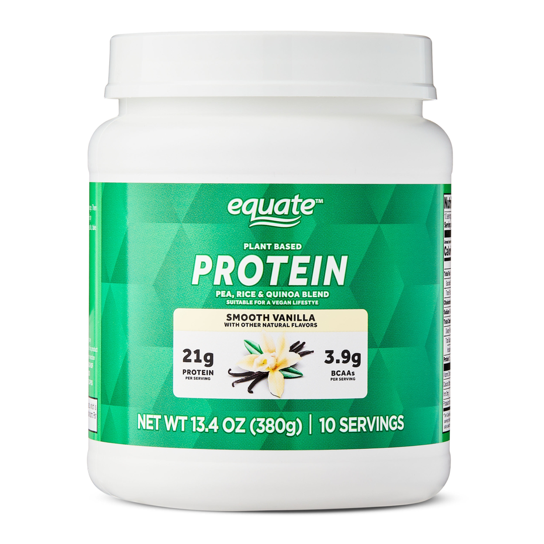 Equate Plant-Based Protein Powder, Smooth Vanilla 13.4 oz Equate