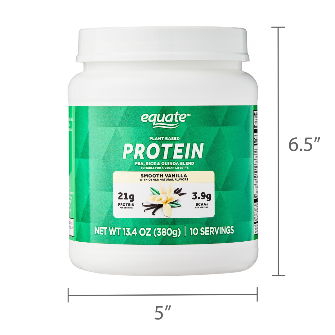 Equate Plant-Based Protein Powder, Smooth Vanilla 13.4 oz Equate