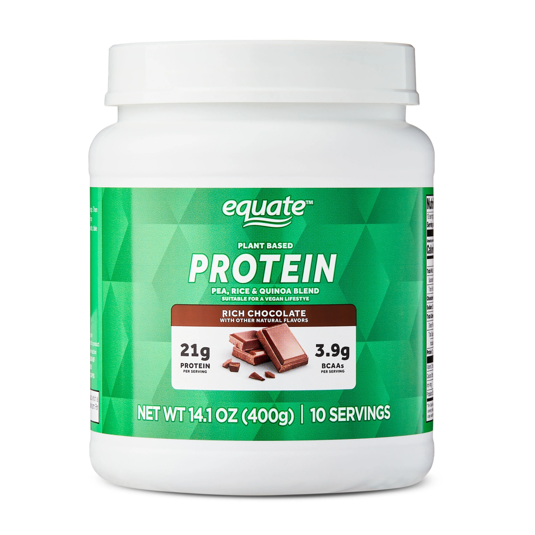 Equate Plant-Based Protein Powder, Rich Chocolate 14.1 oz Equate