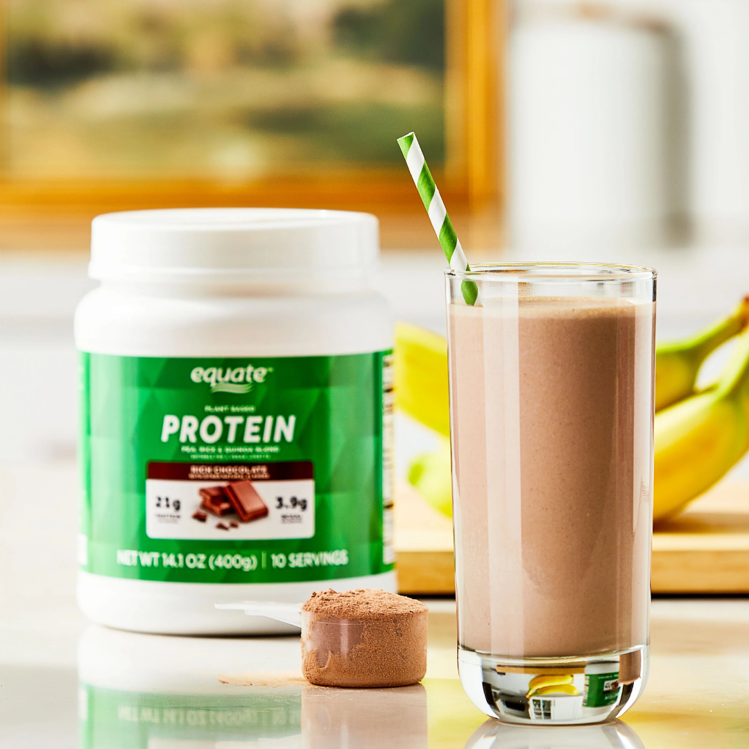 Equate Plant-Based Protein Powder, Rich Chocolate 14.1 oz Equate